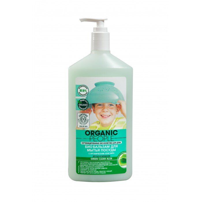 ORGANIC PEOPLE Био-Бальзам для мытья Посуды Green clean Aloe 500мл