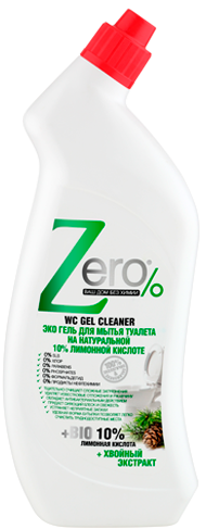 ZERO Эко-гель для мытья туалета на натуральной 10% лимонной кислоте 750мл
