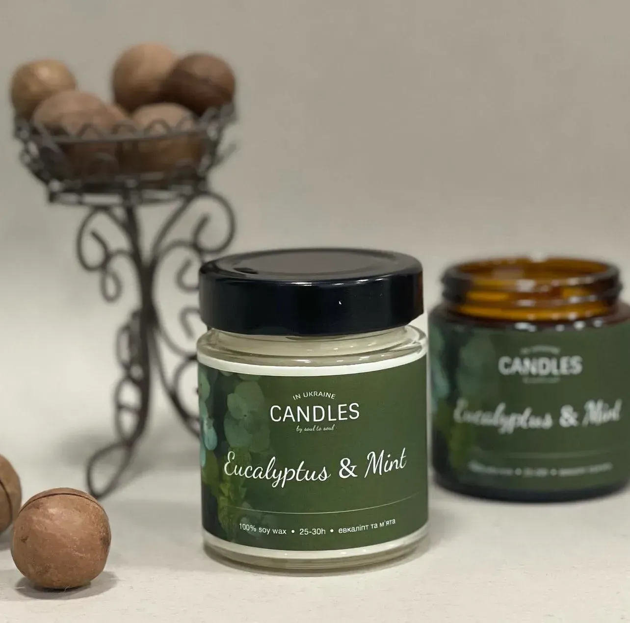 CANDLES IN UA Аромасвічка "ЕВКАЛІПТ І МЕНТОЛ" 120г