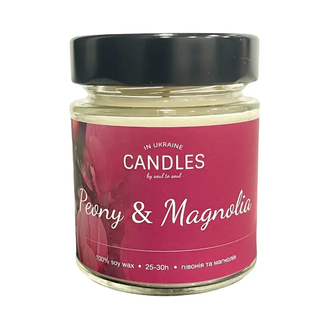 CANDLES IN UA Аромаcвічка PEONY & MAGNOLIA (півонії і магнолія) 120г