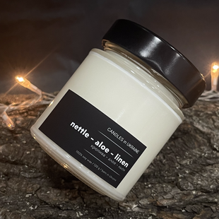 CANDLES IN UA Аромаcвічка КРАПИВА+АЛОЕ+ЛЬОН 120г