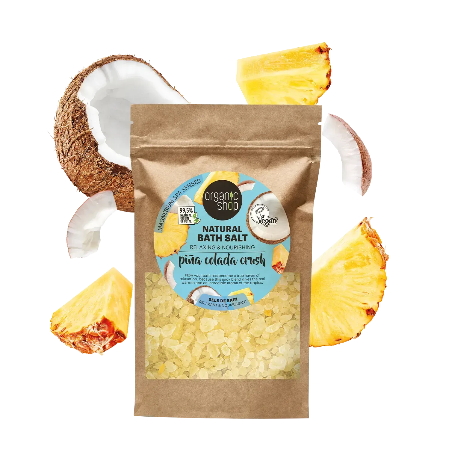 ORGANIC SHOP Сіль для ванни Pina Colada 500г