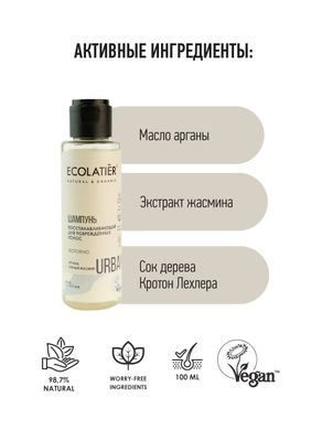 Ecolatier URBAN Восстанавливающий шампунь для поврежденных волос Аргана и Белый жасмин 100мл