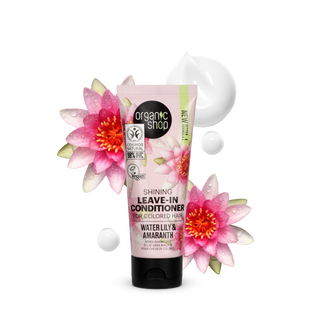 ORGANIC SHOP Кондиціонер НЕЗМИВНИЙ для фарбованого волосся Сяйво Водна лілія і Амарант 75мл