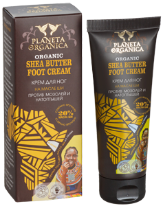 Planeta Organica Africa Крем для ніг "Shea butter" проти мозолів і натоптишів 75мл