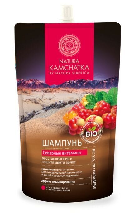 Natura Kamchatka Шампунь для волосся "Північні вітаміни Відновлення та Захист Кольору" Дой-пак 500мл